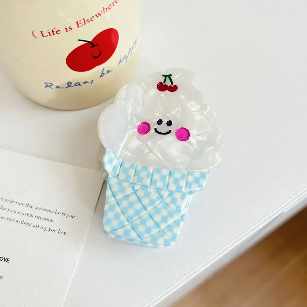 

Headdress Cute Ice Cream Shark Clip Acetic Acid Summer Ice-cream Cone Hair Claw Sweet Colorful Delicious Food Claw Clip Female