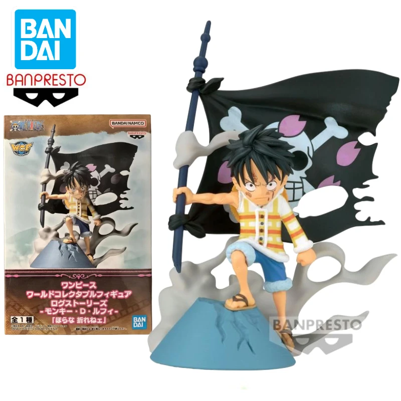 In Stock Bandai BANPRESTO World Collectable Figure Log Stories One Piece Monkey D. Luffy Anime Action Toy Gift Model Hobby