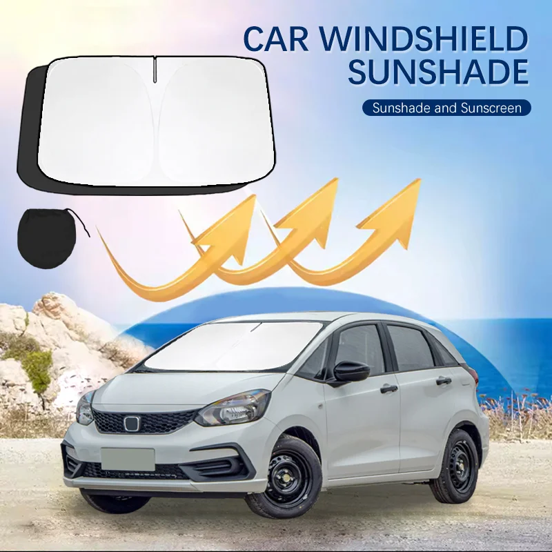 

For Honda FIT Jazz Windshield Sun Shade Sunshade Sun Visor Protector Foldable Blocks UV Rays Laser Sun Protector