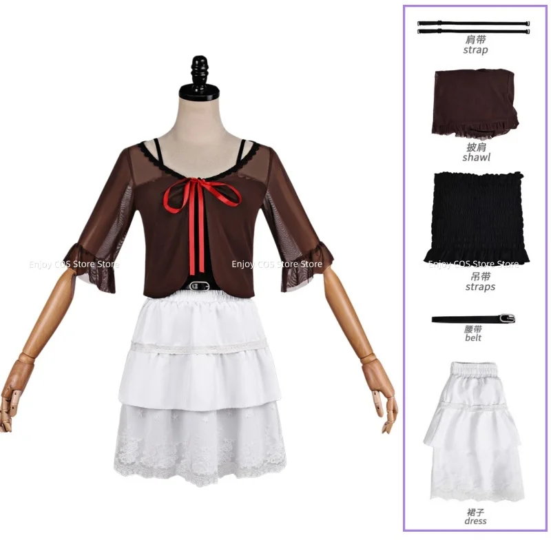 Fantasia de Cosplay do Jogo de Terror Zero Fatal Frame Amakura Mio, Casaco e Saia Branca, Uniforme de Lazer Diário, Traje Sexy e Fofo para Festa