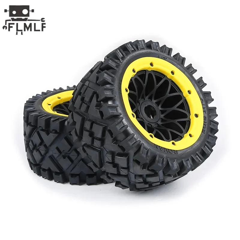 All-terrain Reticulated Wheel Hub Rear tire Assembly Fit for 1/5 HPI ROVAN KINGMOTOR BAJA 5B Ss Truck Parts