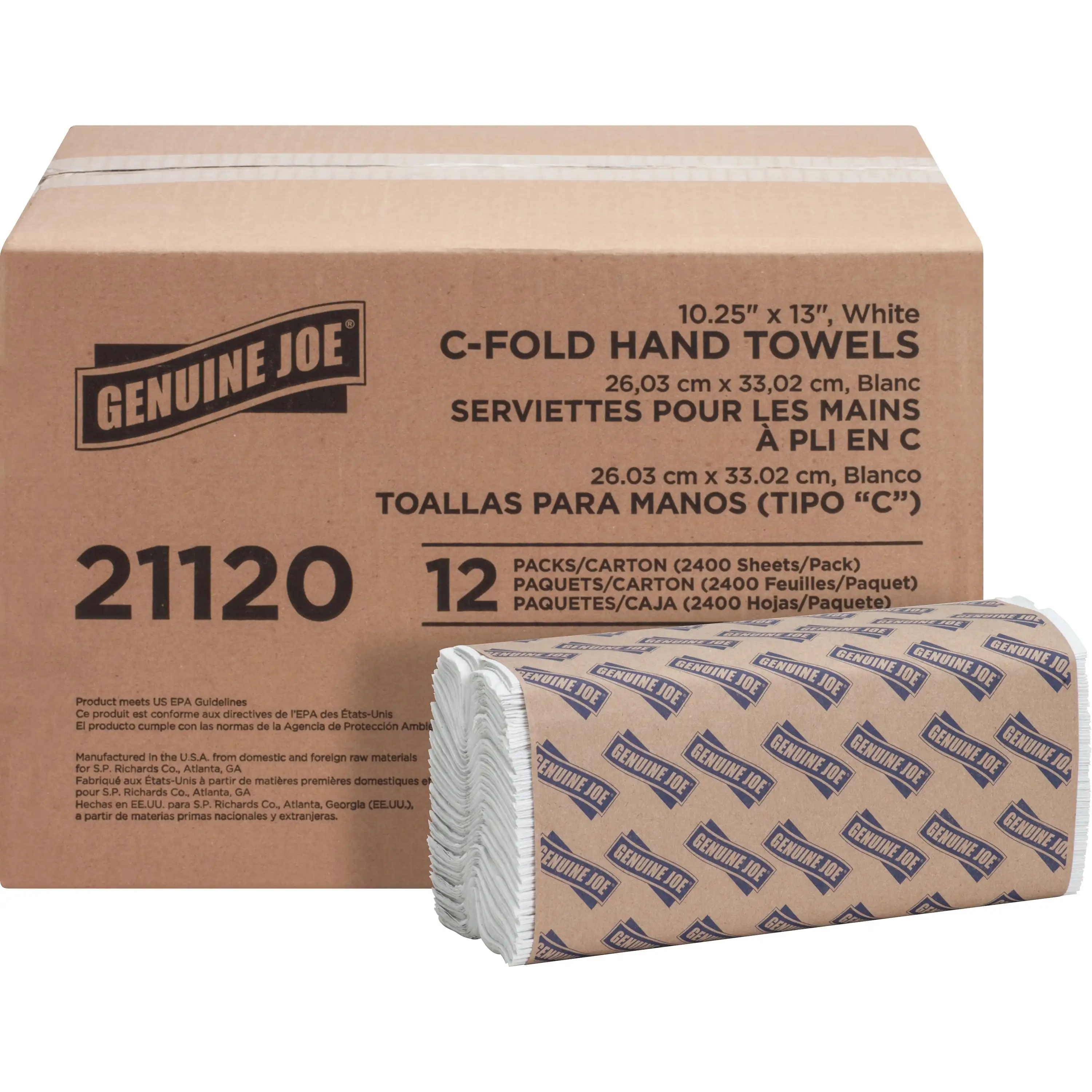 

Genuine Joe C-Fold Towels 1-Ply 13X10-1/8 200 Towels/Pk 12/Ct We 21120