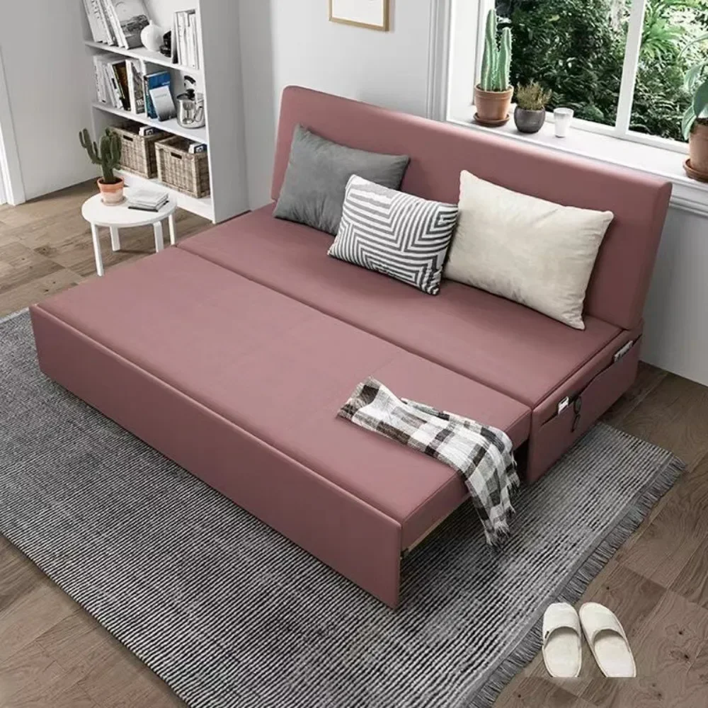 Nordic sofa bed, small unit, internet famous living room, multifunctional, dual-purpose foldable double family expandable single