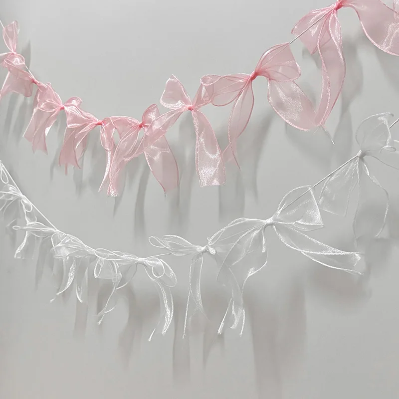 

12pcs/set Pink Ribbon Bow Garlands Hanging Ornament for Birthday,Bridal Shower,Wedding,Bachelorette Party,Baby Shower Decoration