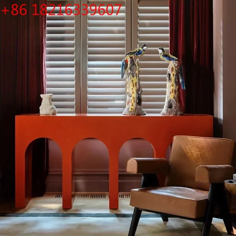 

Italian Console Table Modern Simple and Light Luxury Entrance Cabinet Creative Console