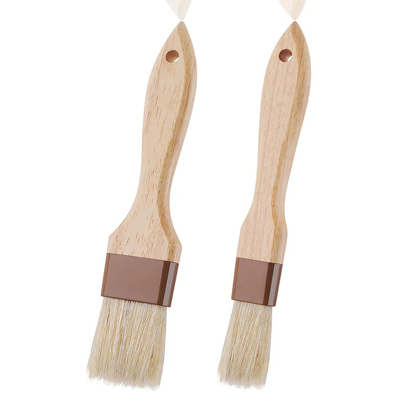 

2 PCS Cake And Biscuit Brush, Beech Wood Handle Brush, Barbecue Brush, Oil Brush Baking Tools Kitchen Brush