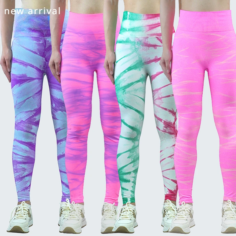 

Seamless Tie Dye Yoga Pants Peach Hip Sports Leggings Women High Waist Push Up Woman Tights Fitness Workout Leggins Gym Clothing