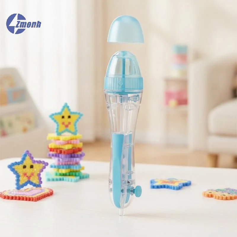 1Pcs 2.6mm Clear Melty Beads Dispenser With Non-Slip Grip DIY Bead Puzzle Pen Easy Press For Parent-Child Decor & Holiday Crafts