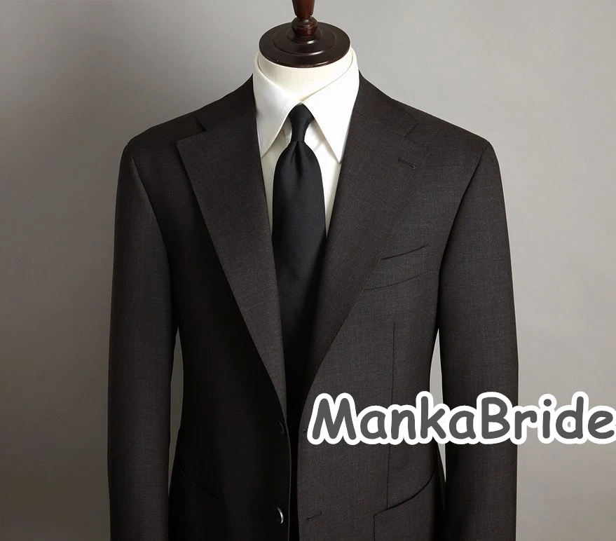 Classic Worsted 15% Wool Men's Suits for Wedding Groom Tuxedo 2pcs Blazer Pants Formal Business Party Elegant Suit Men