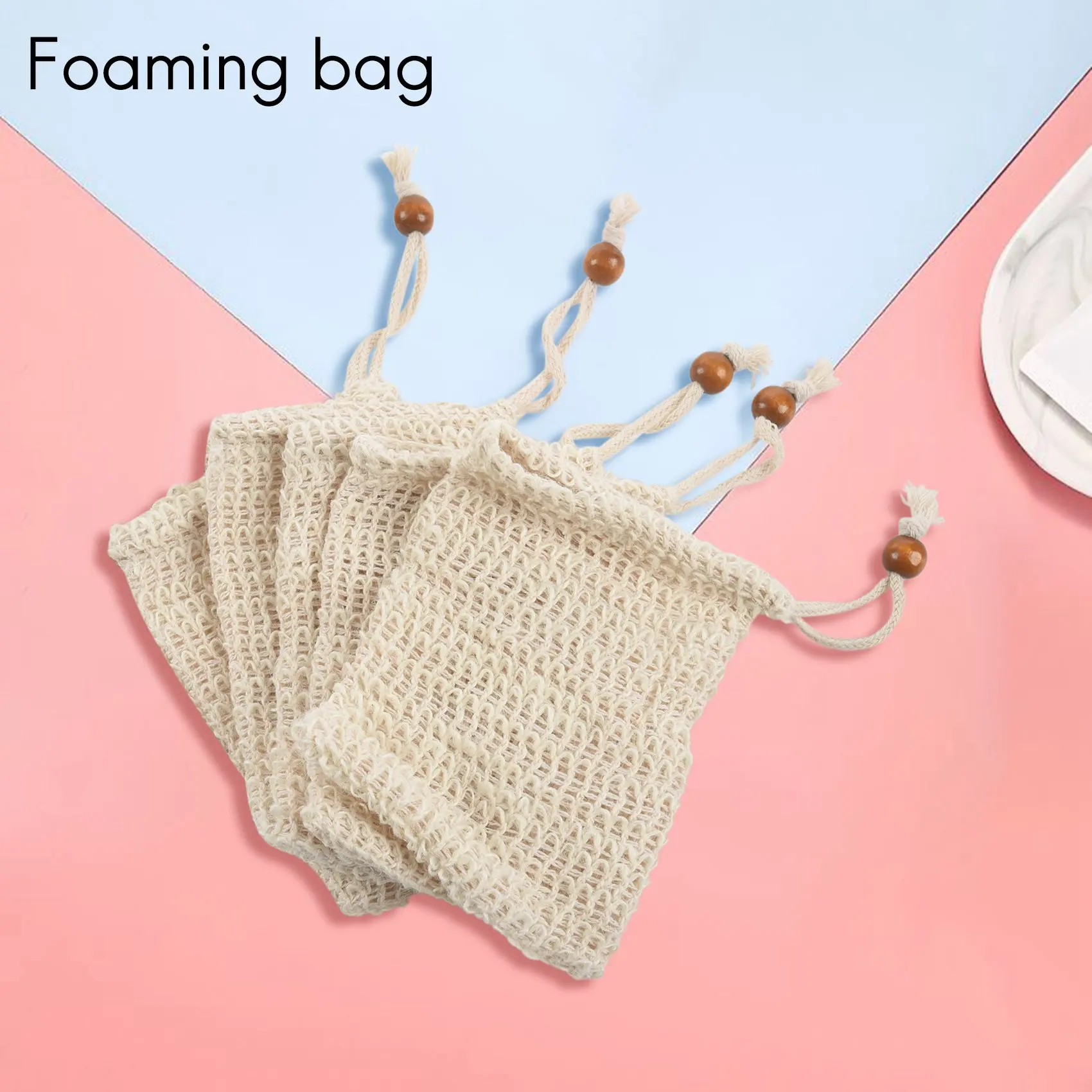 ABQR 5 Pack Exfoliating Soap Bag Natural Soap Saver