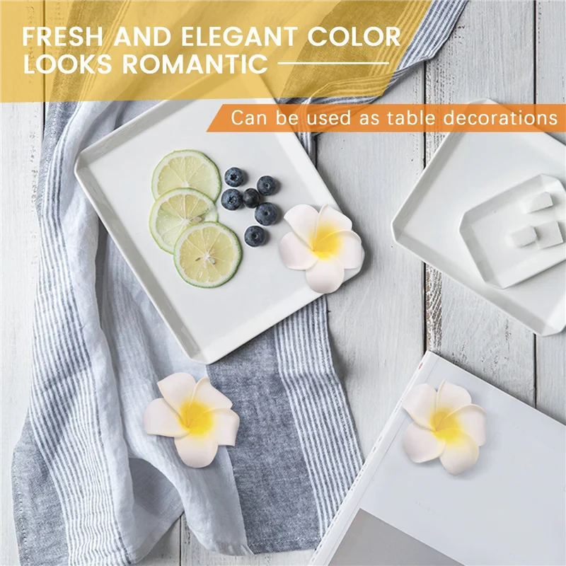 

A89X 1000 шт., белая пена, гавайский франжипани, искусственный цветок плюмерии, лепестки, шапка для волос, шляпа, венок, сделай сам, свадебное украшение, 5 см