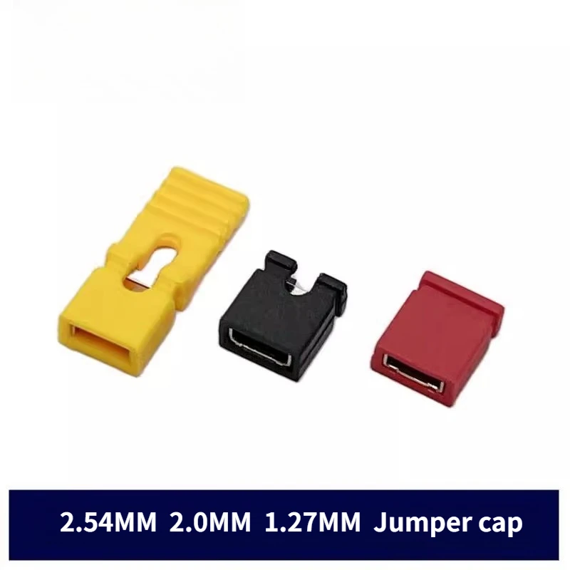 100PCS Short Circuit Cap Jumper Cap Closed Open Black-Red-Yellow-Blue-Green-White Pin Connection 2.54mm 0.9mm 1.27mm