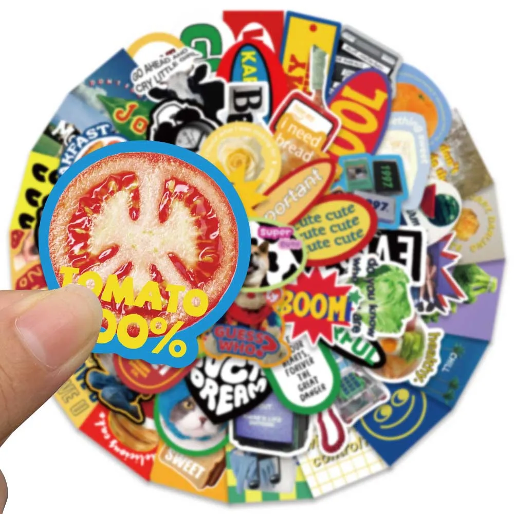 10/30/60pcs Ins Retro Cartoon Vintage Stickers Korea Style Cute Decoration DIY Laptop Motorcycle Phone Fridge Graffiti Kids Toy