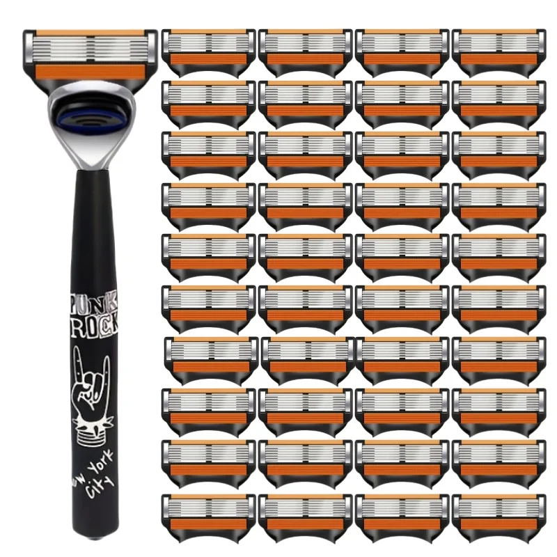 New Fusion Shaver Cyclic Replaceable Razor Blade 6 Layers Safety Manual Shaving Head Replacement Professional Shaver Blades