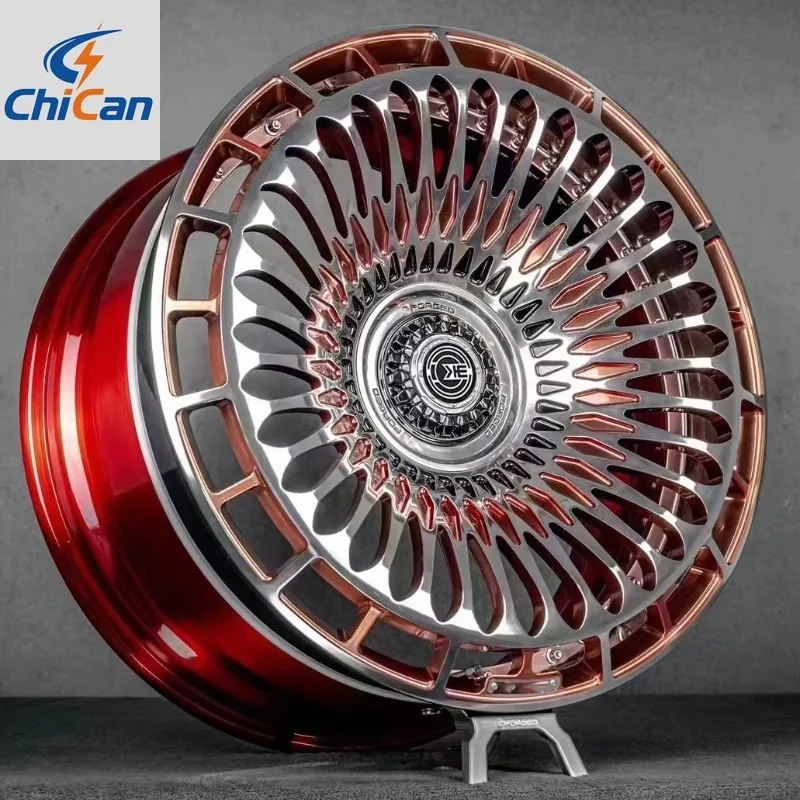 

[2026]Chican Custom Forged T6061 Deep Dish Concave Alloy Wheels 18-24 Inch 5X112 5X108 5X114.3 5X120 2-Piece Set Gold