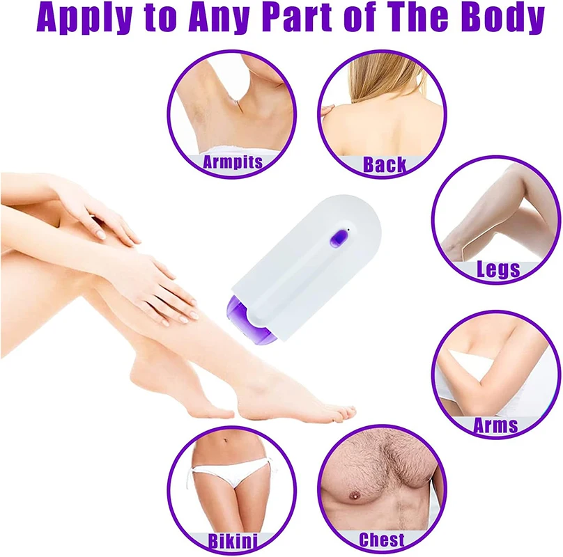 Portable 2 In 1 Usb Rechargeable Hair Remover Smooth Touch Removal Painless Light Safely Sensor Shaver Women Laser Epilator