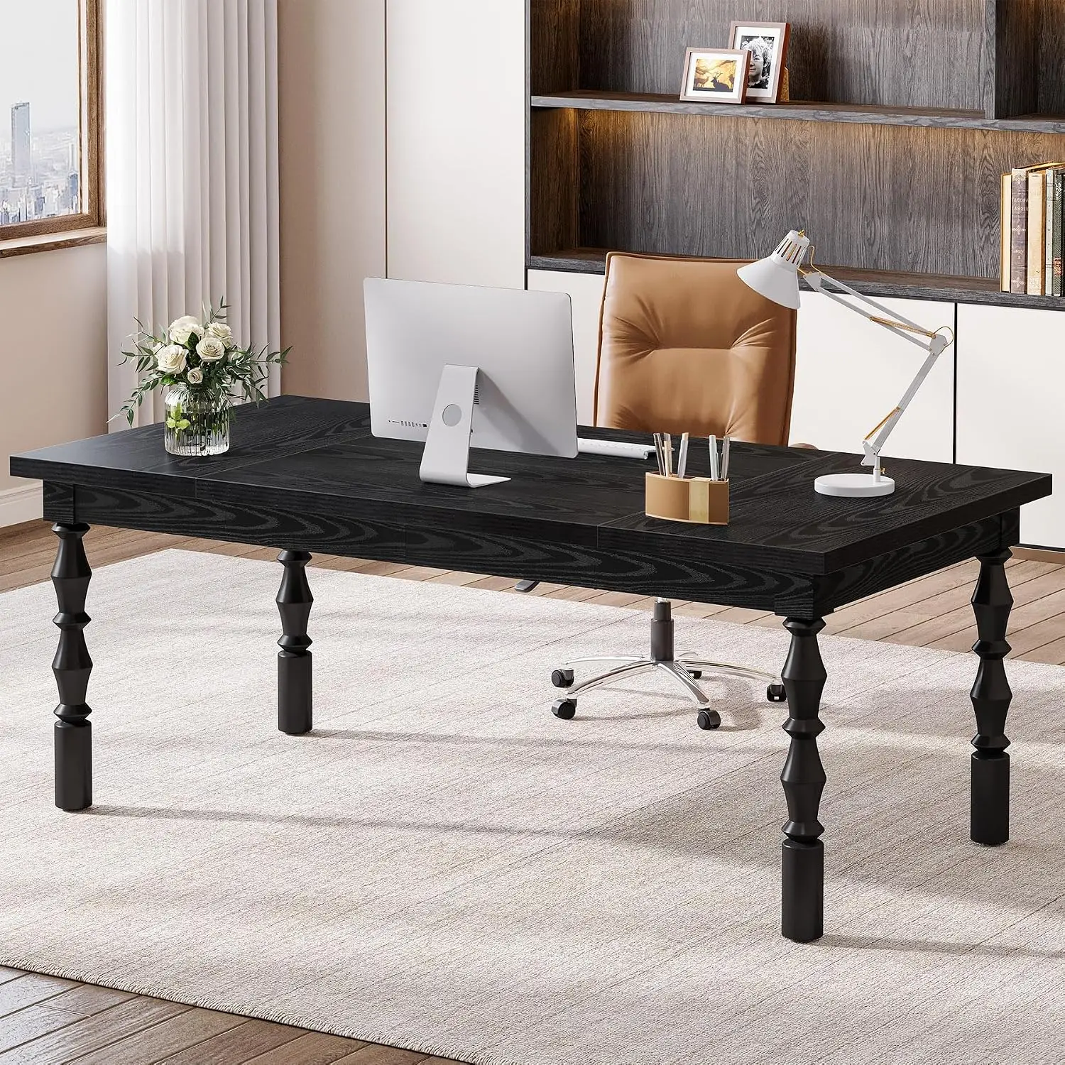 Large Black Executive Desk 62.2