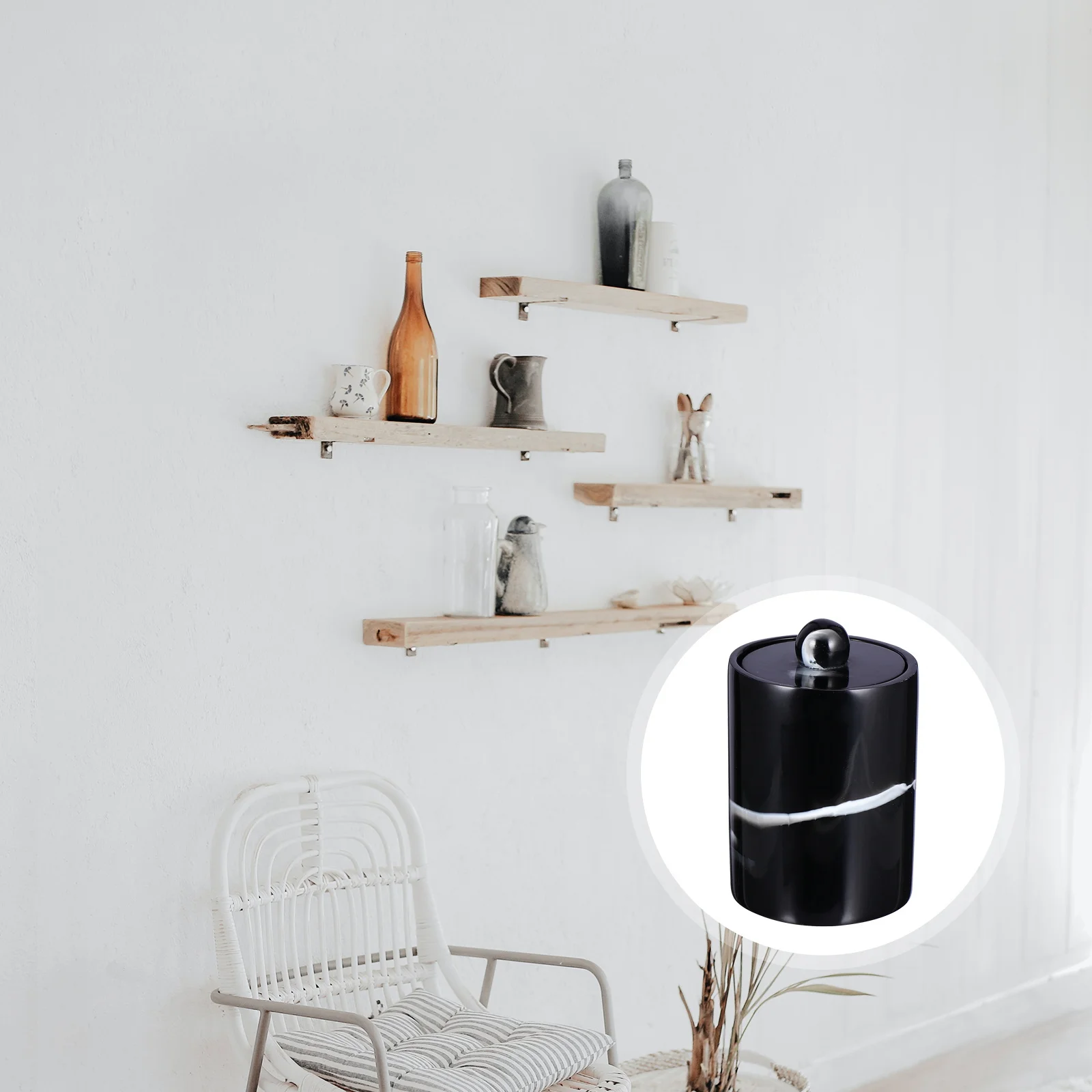 

1Pcs Marble Resin Swabs Storage Box for Toothpicks Cotton Swabs Bath Salt Stylish Toothpick Holder Container Dispenser