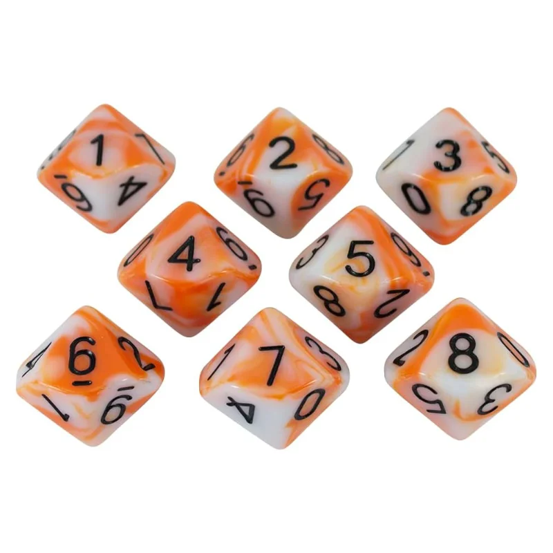 

8 шт./набор, двусторонние цифровые игральные кости 0-9