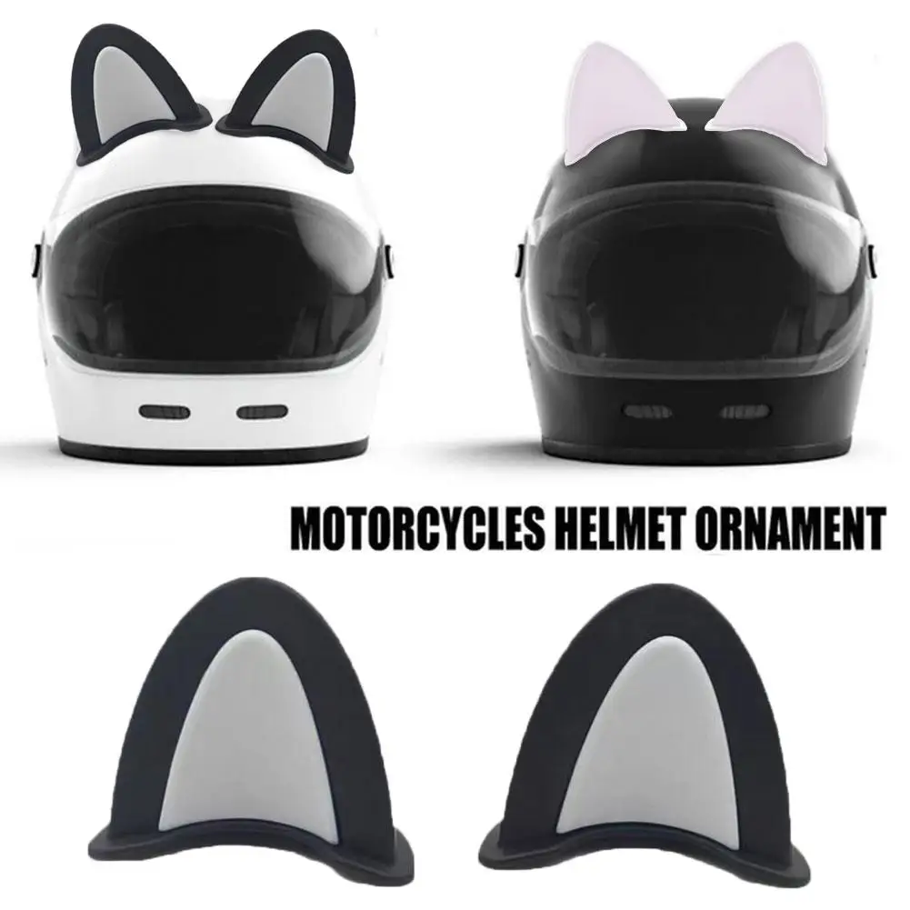 2Pcs Motorcycle Helmet Cat Ears Decoration Outdoor Sport Devil's Horns Corner Helmet Ornament For Women Girls Motorcycle Rider