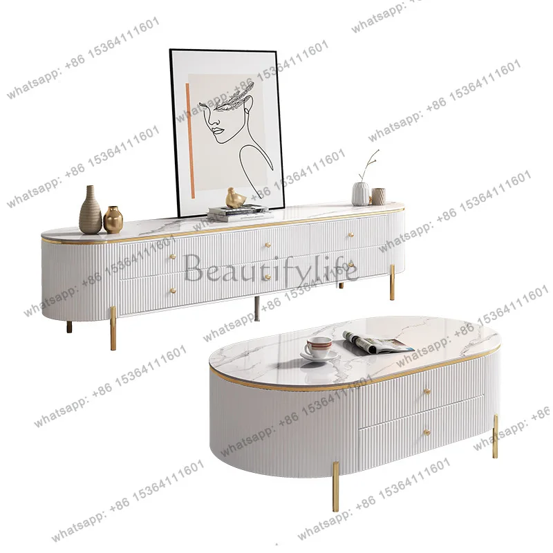 

Light luxury modern imported slate coffee table simple paint-free board Nordic storage living room tea table