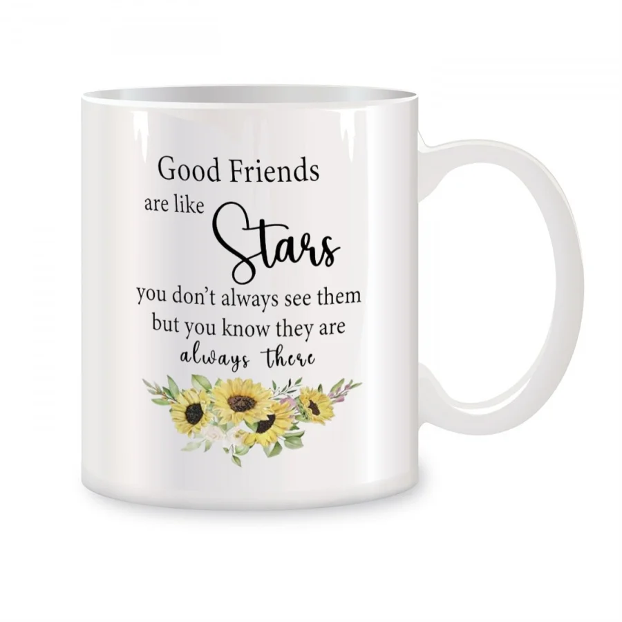 

Good Friends Are Like Stars Mugs For Women Friends Birthday Gifts Novelty Coffee Ceramic Tea Cups White 11 oz