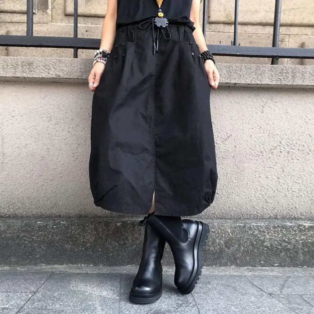 2024 Vintage Skirts Women Autumn High Waist Solid Party Skirt Female Beach Maxi Long Skirts Midi A-Line Skirt Vestidos Robe