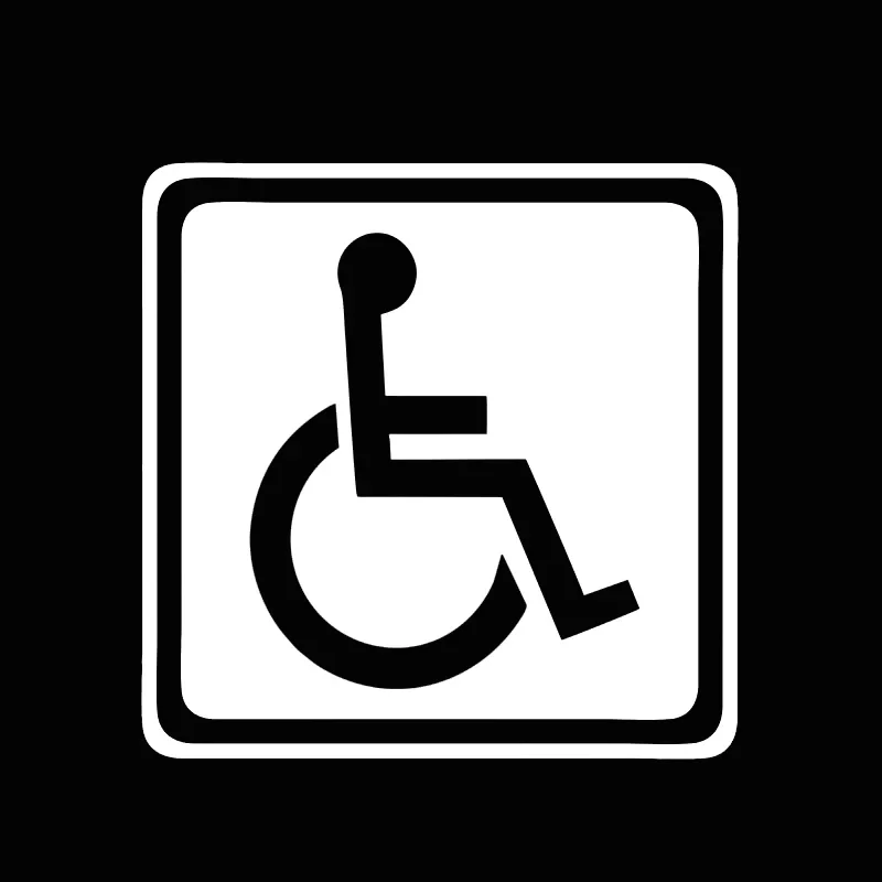 1 Pcs Fashion Disabled Sign PVC Car Sticker, Disability Mobility Parking Decal for Auto Styling Accessories 13x13cm,PVC