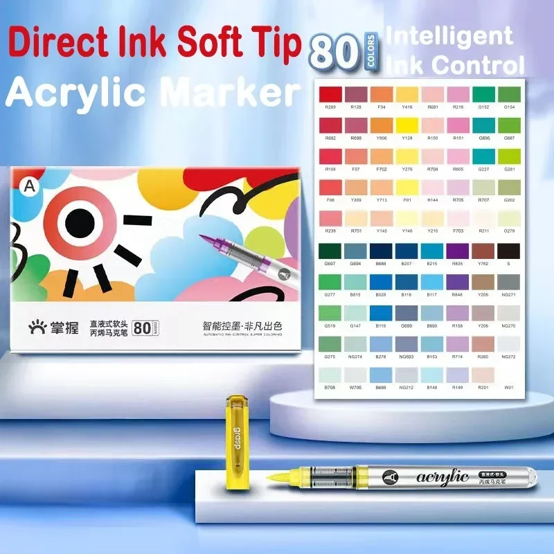GRASP 120/1 Colors Marker Acrylic Graffiti Waterproof Sketch Oily Alcohol Based Pens for Fabric / Rock Stationery Art Supplies