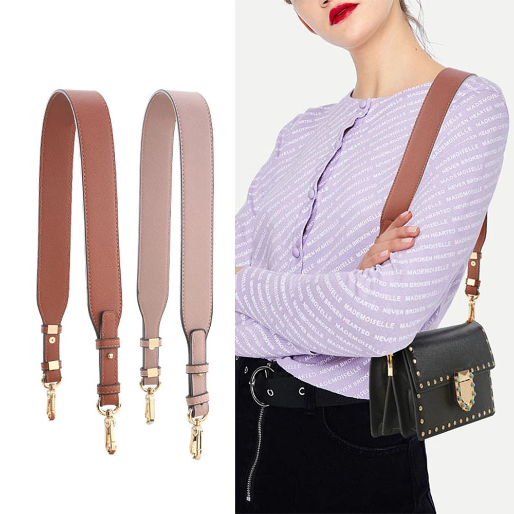 14 Colors Vintage Detachable PU Leather Adjustable Handbag Strap Wide Shoulder Strap Replacement Bags Strap Shoulder Bag Parts