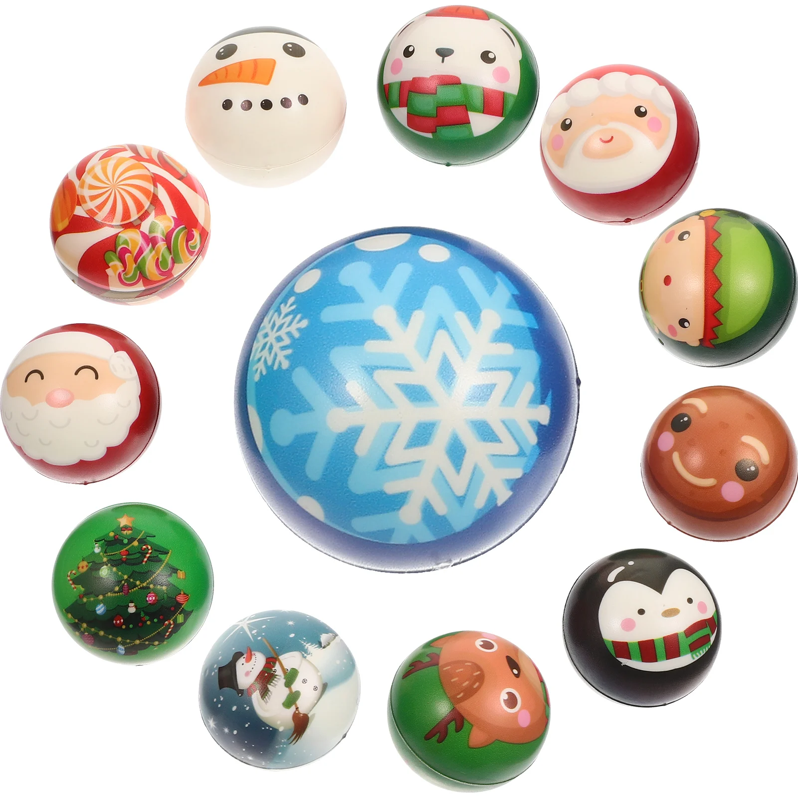 

12pcs Squeeze Balls Decompression Stress Relief Balls Kids Sports Elastic Pu Material Lightweight Fidget For Kids