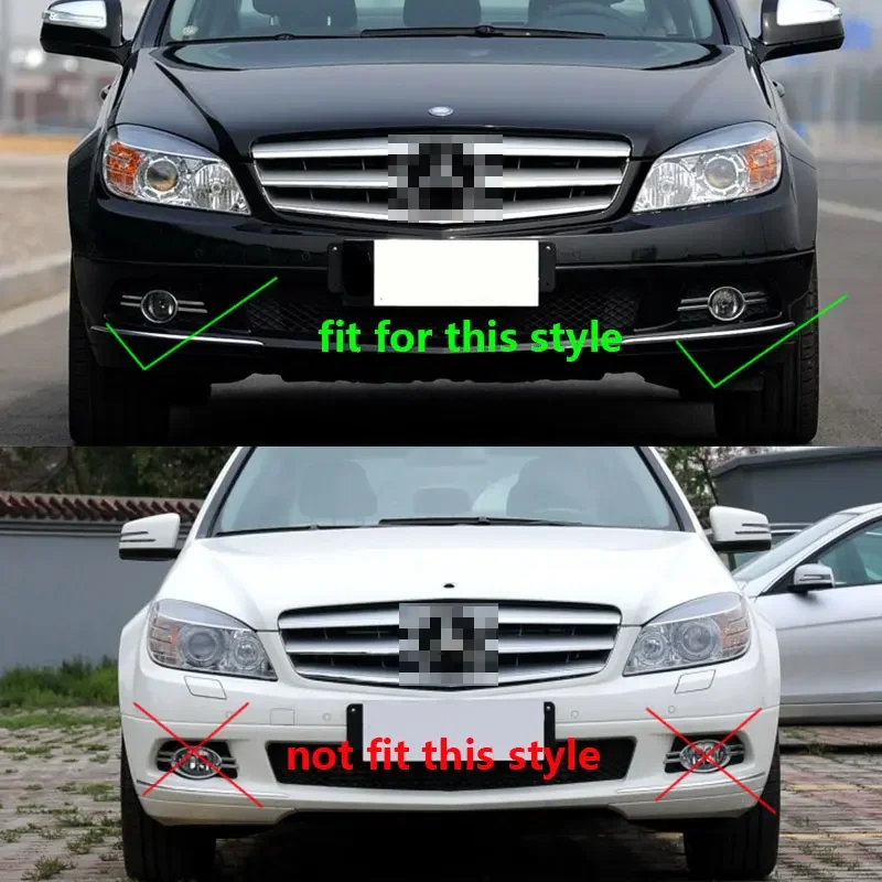 Front Bumper Fog Light Lamp Frame Cover Grille For Mercedes Benz C-Class W204 C200 2007 2008 2009 2010 2011 view 2