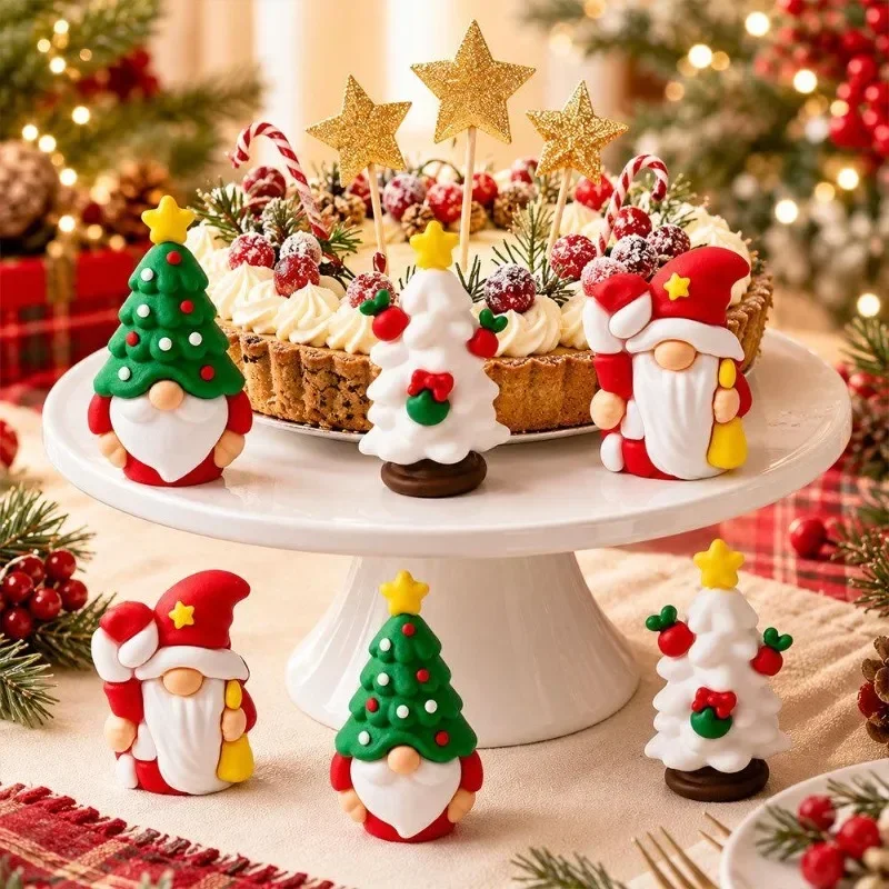 1/30PCS Christmas Gnome Santa Mini Figure Xmas Tree Desktop Ornament Holiday Home Decoration New Year Party Gifts Decoration
