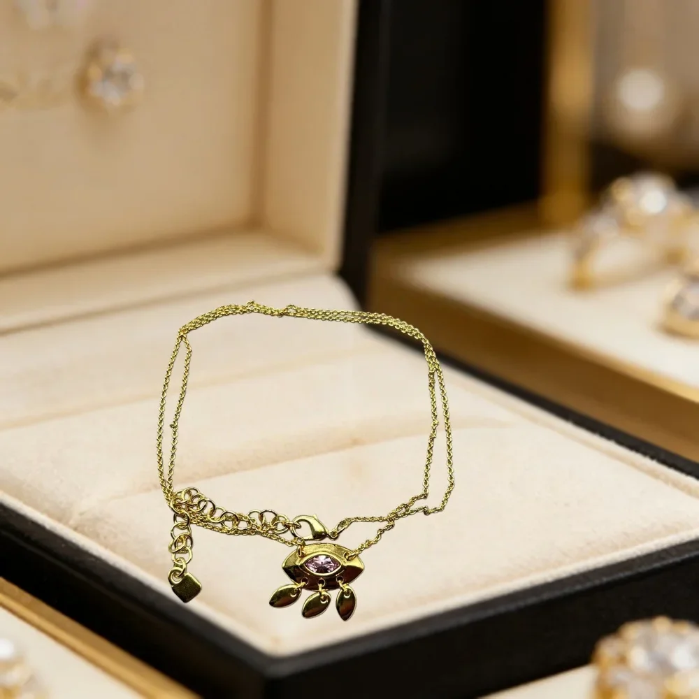 2026 Spain Elegant Mysterious Gold Silver Amethyst Necklace Jewelry Accessories Niche Gift