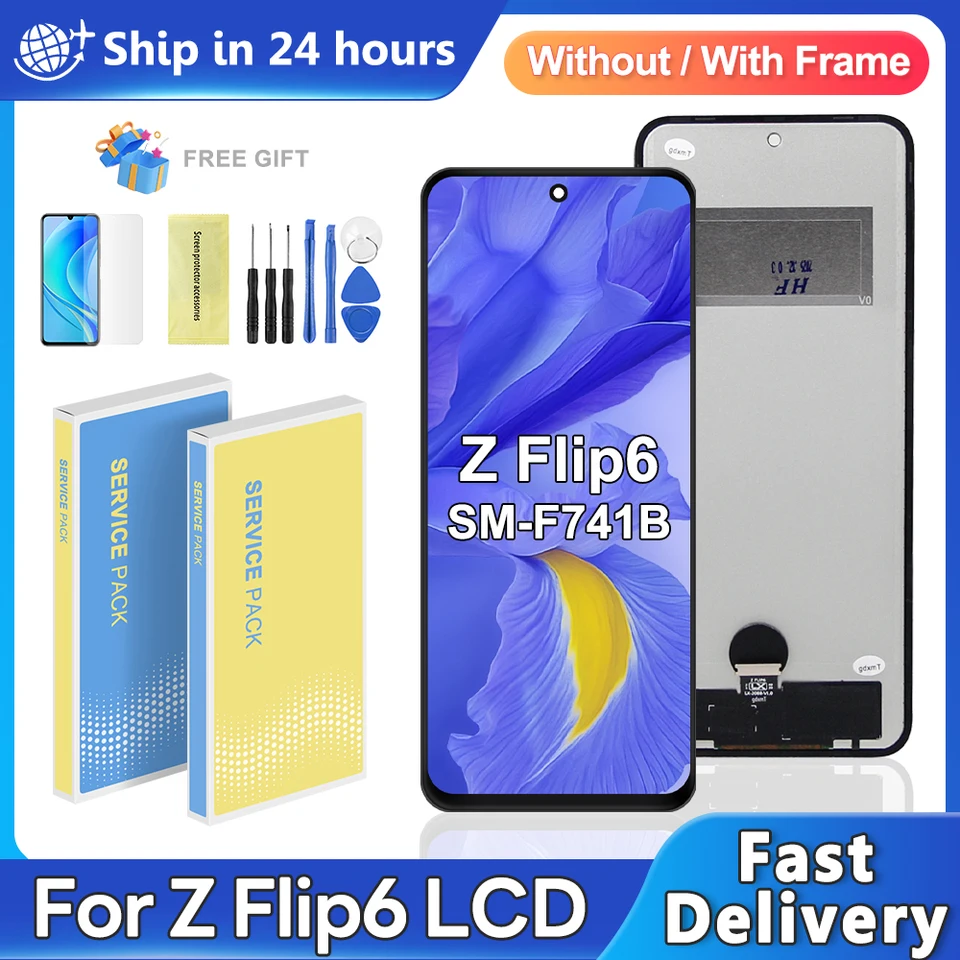 TFT Flip6 Display For Samsung Z Flip 6 SM-F721 LCD Display Touch