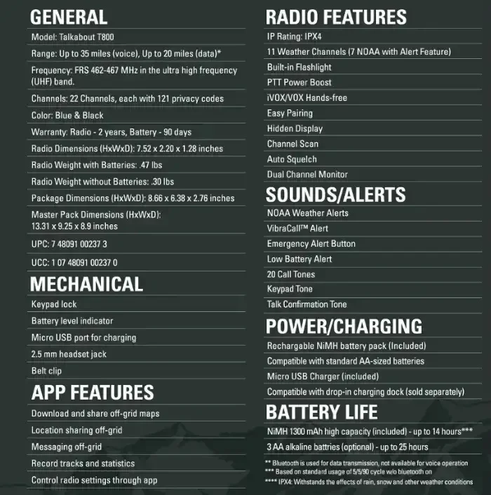 أجهزة الراديو De Comunicacion Audifonos جهاز اتصال لاسلكي يعمل بالبلوتوث Talkabout T800 T801 Vervebuds 800 100km جهاز اتصال لاسلكي