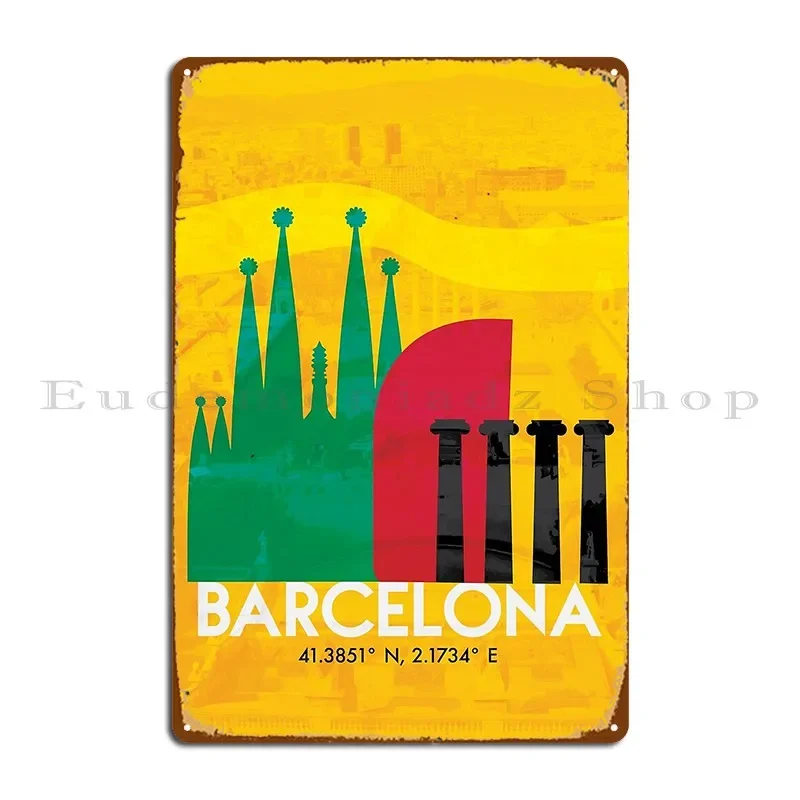 Barcelona Metal Plaque Poster Cinema Custom Wall Decor Cinema Iron Tin Sign Poster