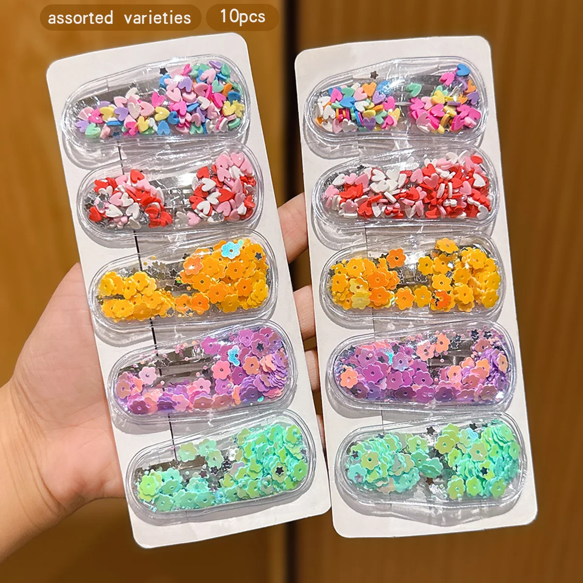 10 colors of random minimalist flowing sand BB clip suitable for daily hair accessories