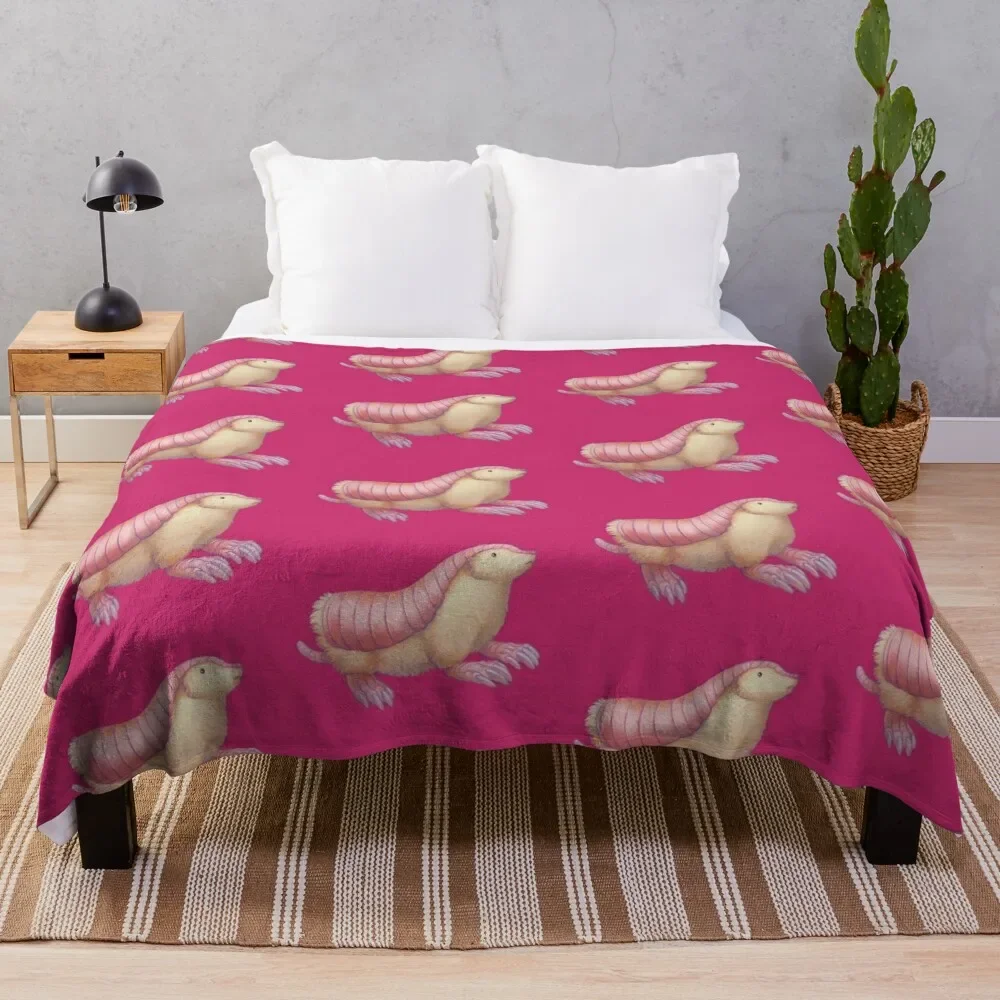 

Pink Fairy Armadillo Throw Blanket Modern Design Soft Blanket for Home Decor