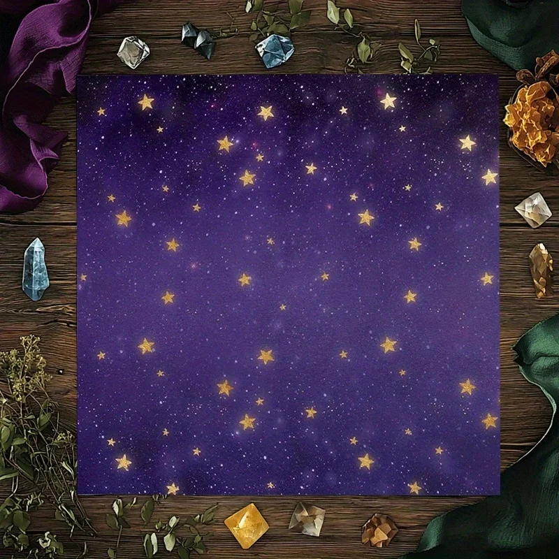 VIKAMA Starry Night Tarot Altarpiece, Tarot Card Reading, Witch Party Decoration, Astrology Tablecloth Altarpiece Home Decor