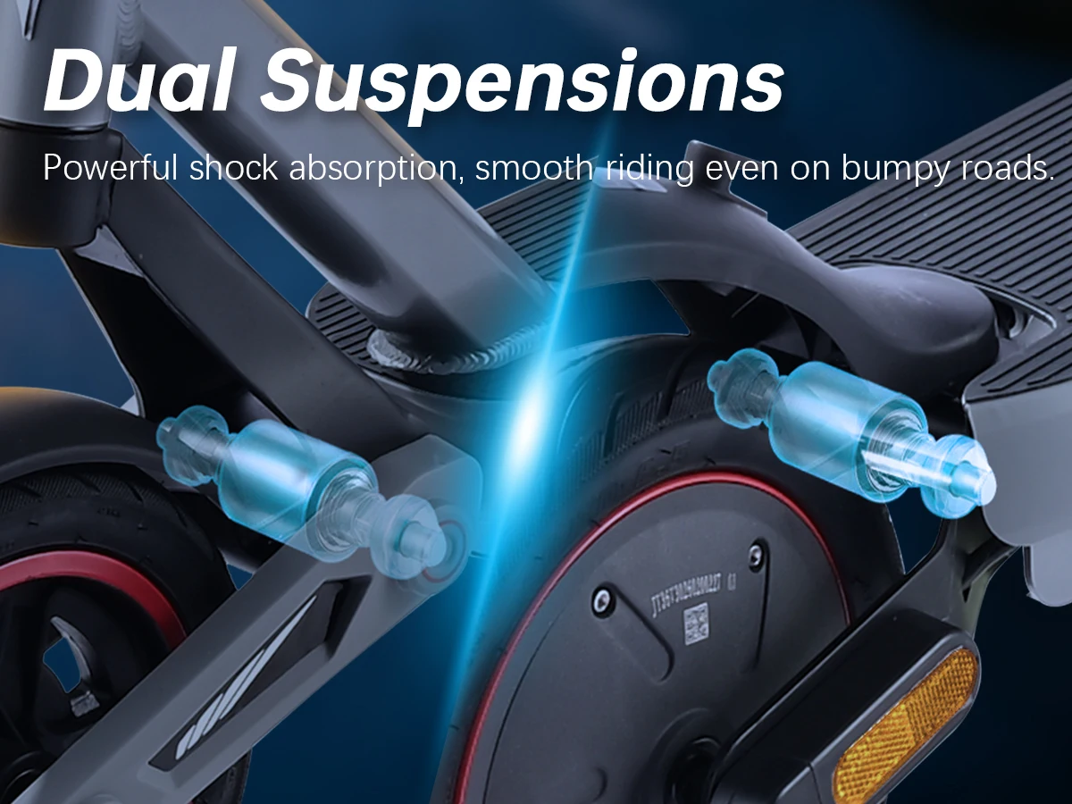 ZWHEEL ZSA PLUS Foldable Electric Scooter APP Control 800W Peak 25 MPH 36V10Ah Battery 18 Miles Suspension Shock Absorption Rear Disc Brakes 10'' Road Tires Turn Signals Hands-Free Unlock 4-Modes Lightweight Easy Carry Commuting Escooter US Stock
