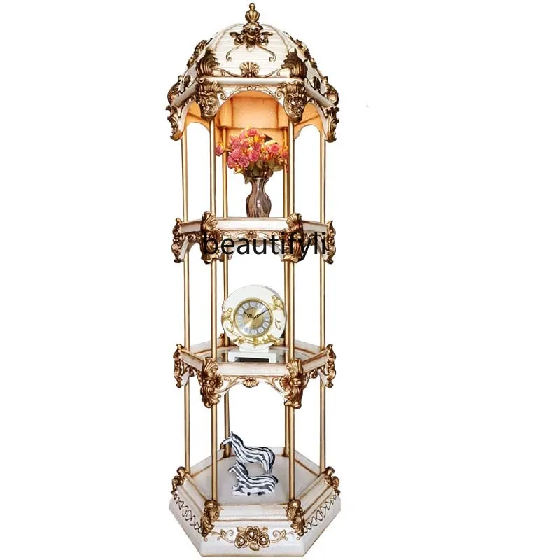 European-Style Living Room Curio Cabinet Antique Reproduction Furniture Art Wine Rack Decoration Display Wine Cabinet