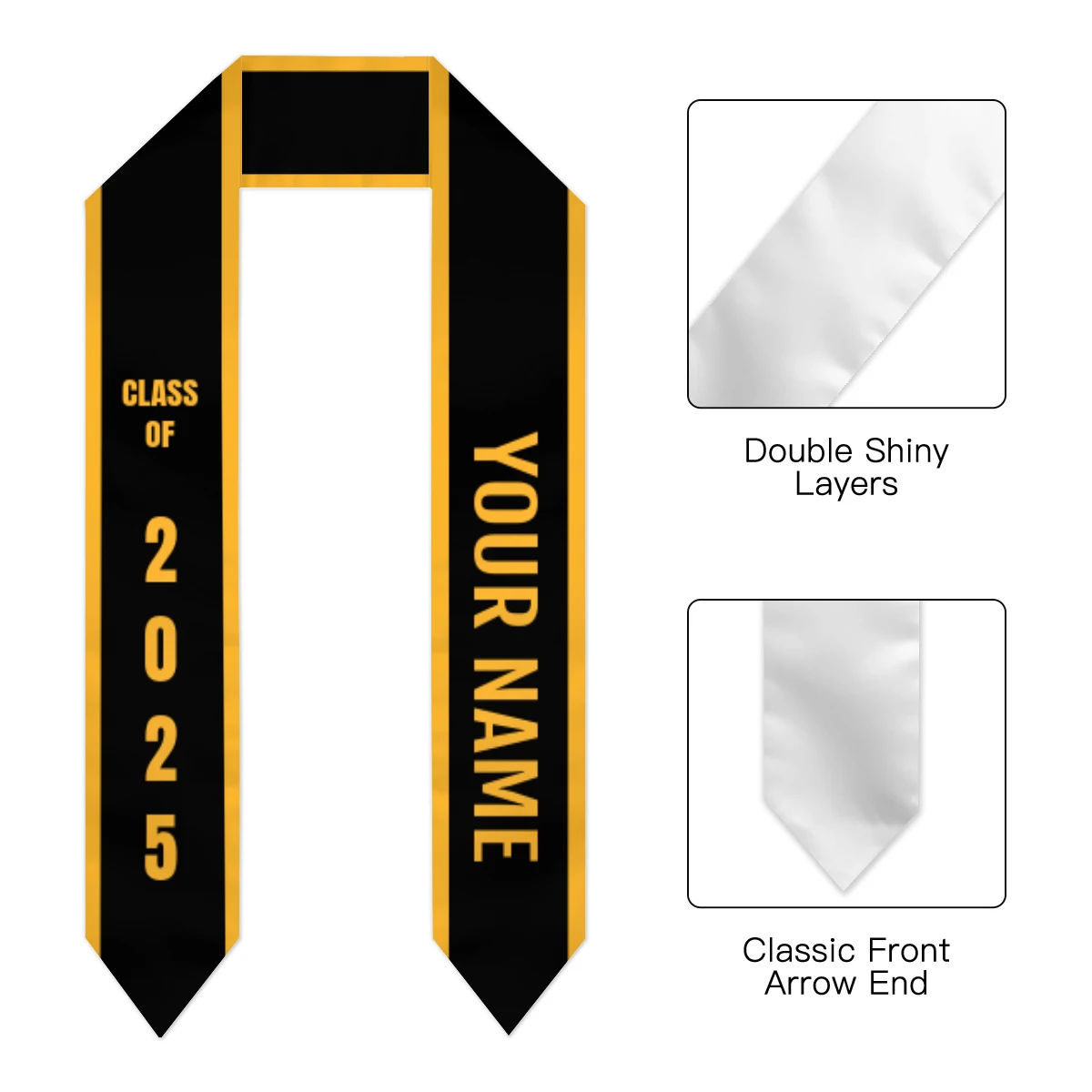 Graduation Sash Custom Your Name Class of 2024 Stole Shawls Graduate Wraps Scraf International Student Pride Gifts