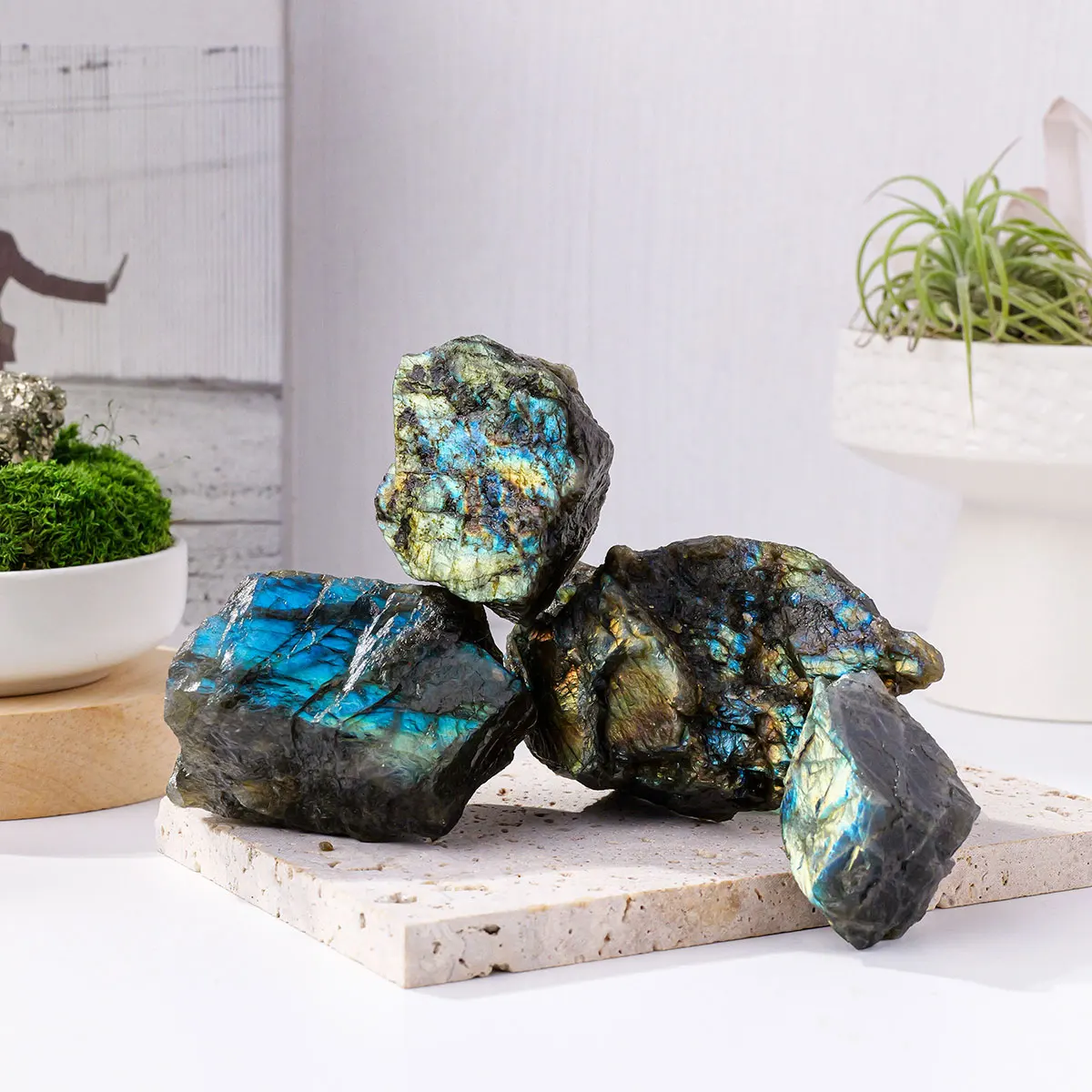 1PC Natural Labradorite Raw Stone Irregular Shape Home Decor Unique Light Refraction Ideal Gift Christmas Craft Enthusiasts