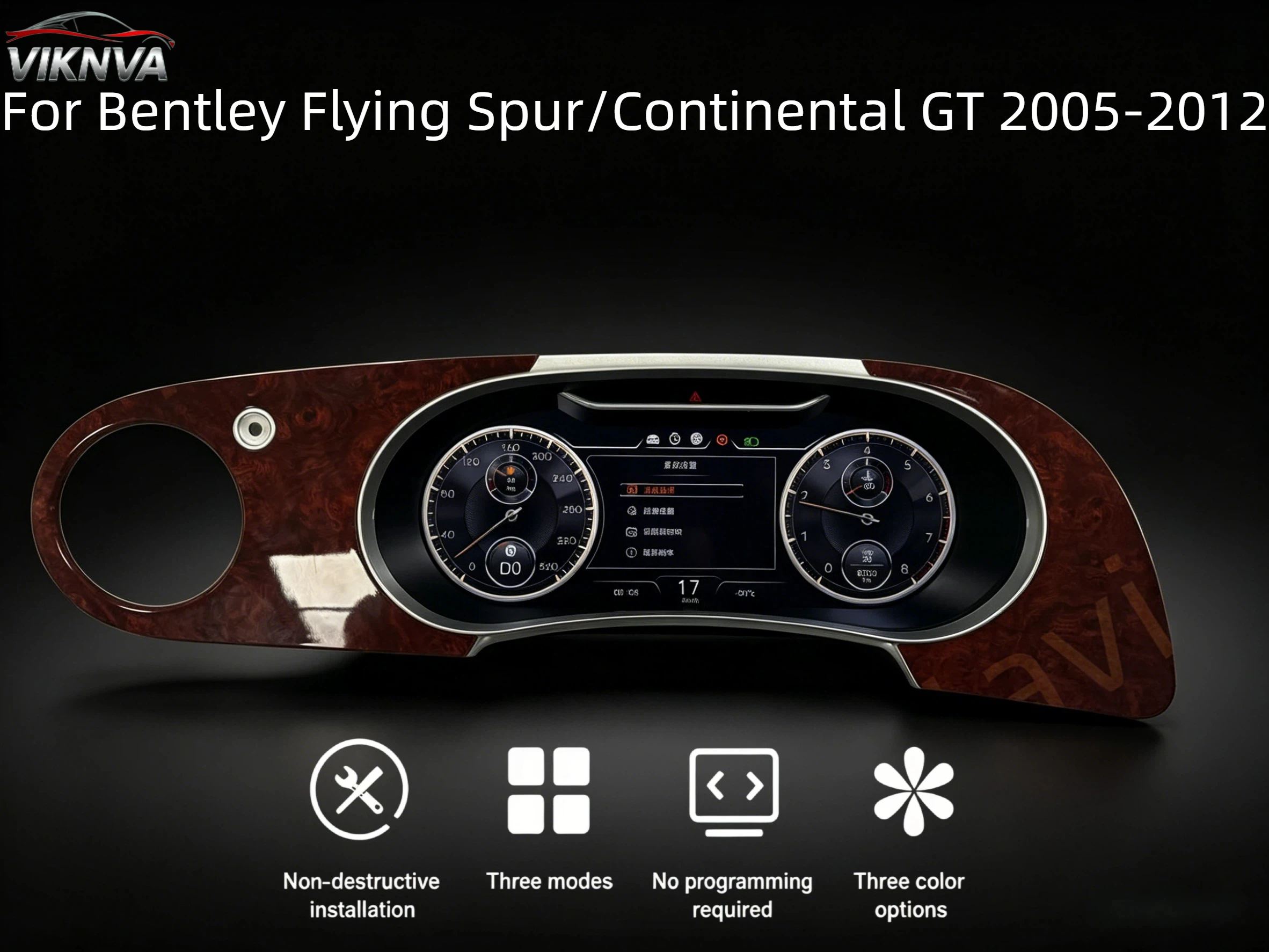 For Bentley Flying Spur/Continental GT 2005-2012 12.3inch LCD Instrument Android Digital Cluster Dashboard Speedometer Dashboard