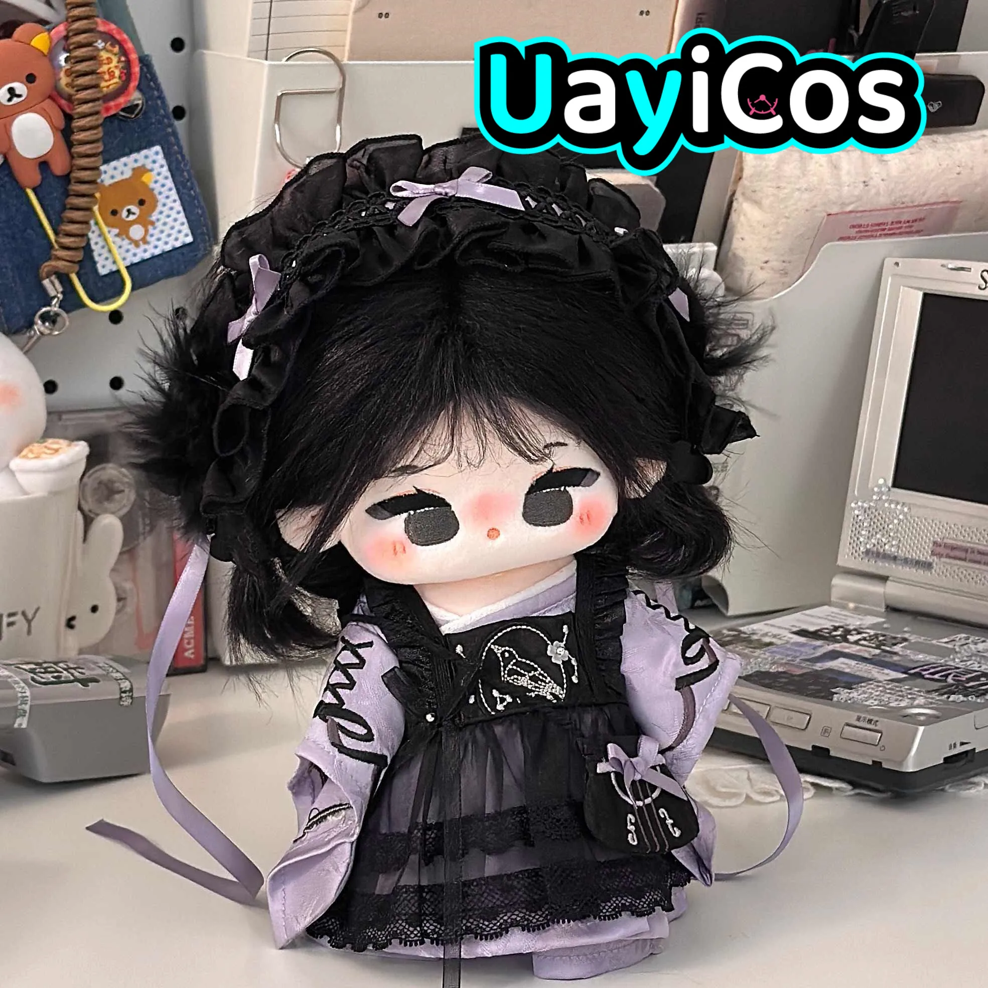 

20cm Doll Clothes Retro Ancient Hanfu Purple Skirt Suit Stuffed Plushies Plush Doll Clothes Accessories Anime FigureToy Kids Gif