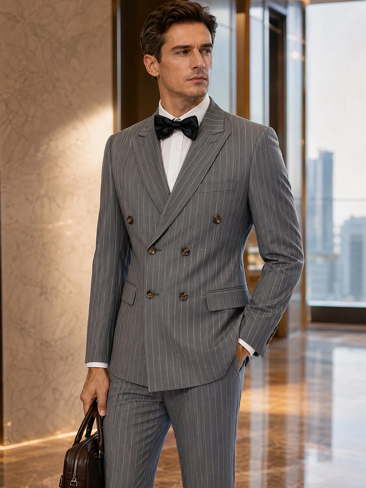 ST Cassy High Quality Striped Suits for Men Slim Fitting Luxury Man Clothing Elegant Mens Suit Wedding Trends Costumes