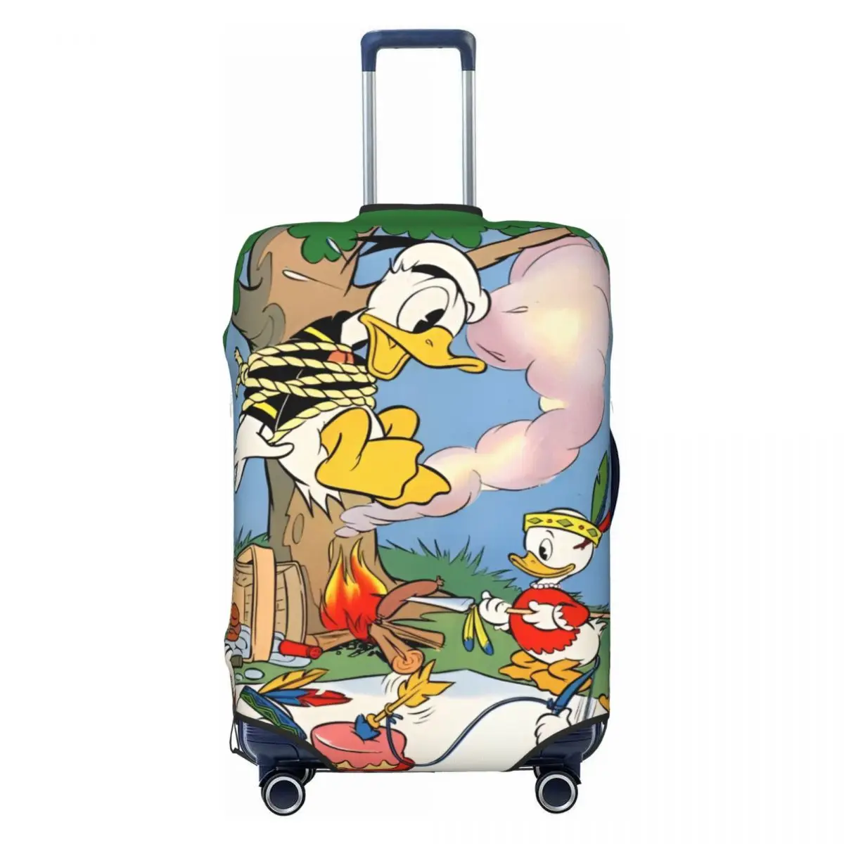 

Эластичный чехол для чемодана с аниме-принтом «Дональд Дак» для путешествий, защитный чехол для багажа, подходит для чемоданов 18-32 дюйма