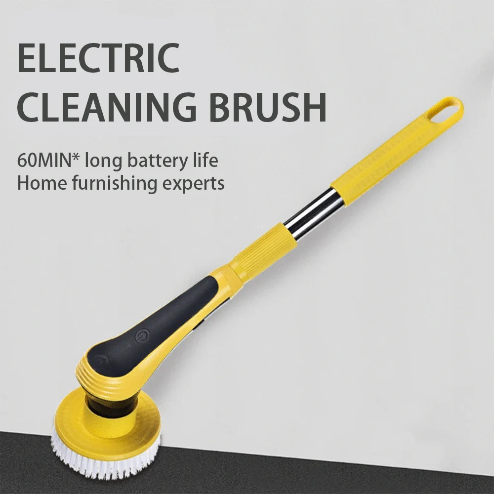 Cleaning brush bathroom floor electric cleaning brush  wireless adjustable brush Six piece set