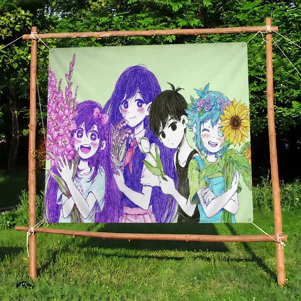 Pixel Art Omori Sunny Family Gatherings Outdoor Atmosphere Flags Camping Decorations Banners